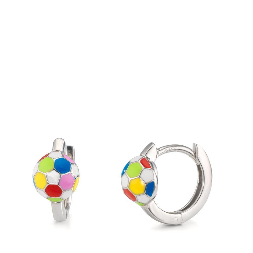 Scharnier oorringen creolen Zilver Gerhodineerd Voetbal