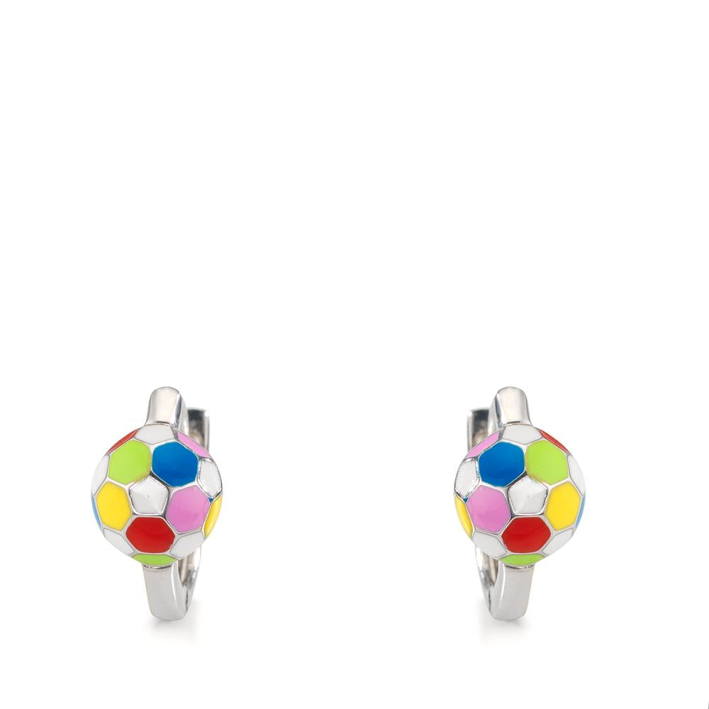 Scharnier oorringen creolen Zilver Gerhodineerd Voetbal