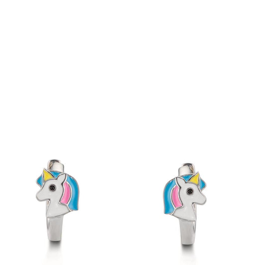 Scharnier oorringen creolen Zilver Gerhodineerd Eenhoorn