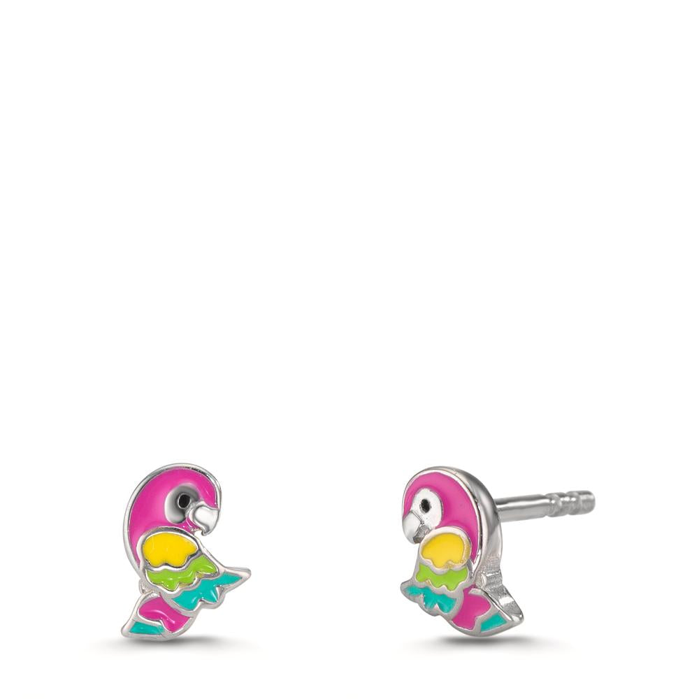 Oorknoppen Zilver Gerhodineerd Papegaai
