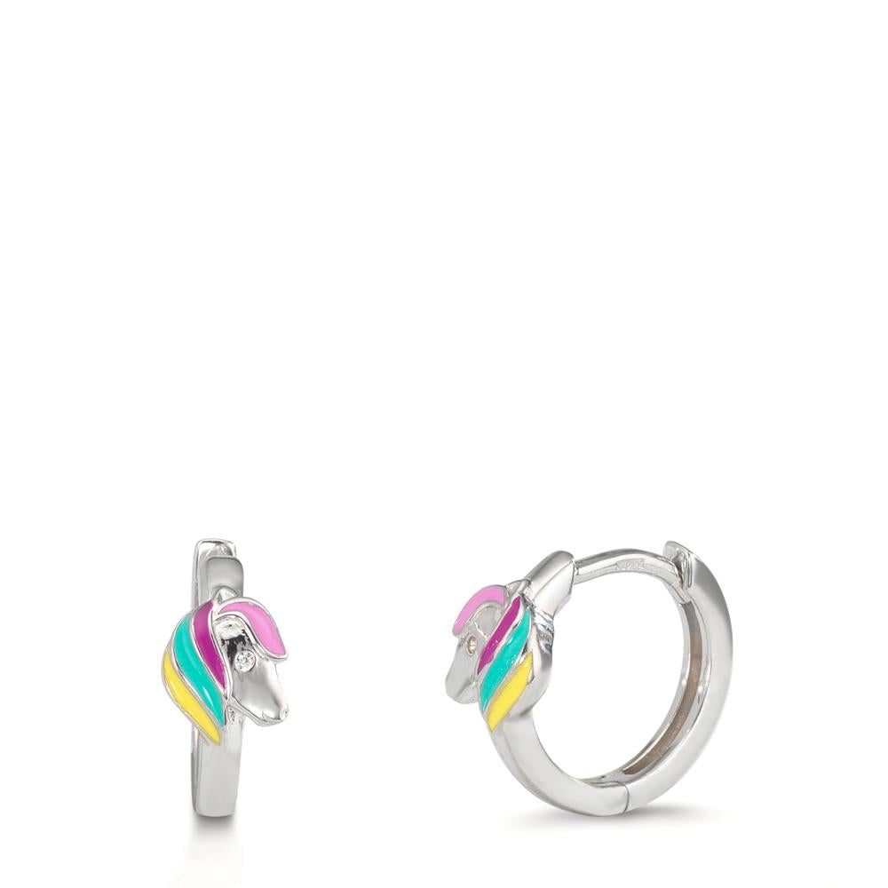 Scharnier oorringen creolen Zilver Gerhodineerd Paard