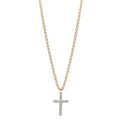 Collier 375/9K geel goud Zirkonia 16 Steen Kruis 38-42 cm