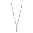 Collier 375/9K geel goud Zirkonia 16 Steen Kruis 38-42 cm