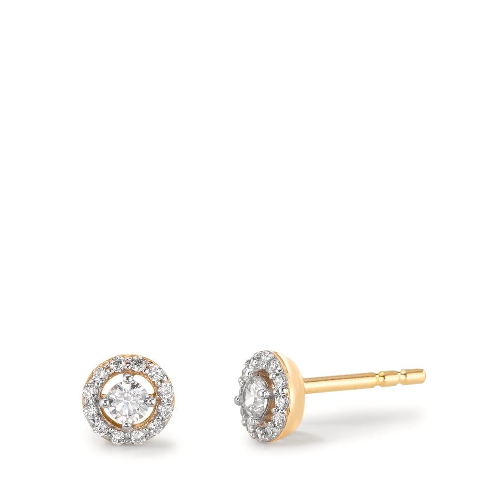 Oorknoppen 375/9K geel goud Zirkonia Ø5.5 mm