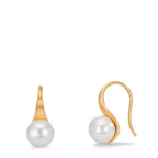 Oorbellen 375/9K geel goud zoetwater Parel, 2 Parels, 8 mm