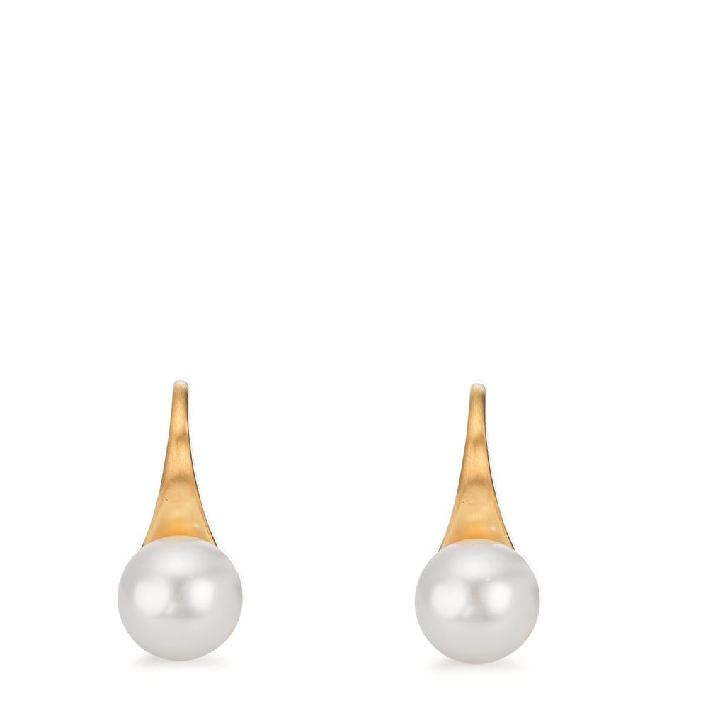 Oorbellen 375/9K geel goud zoetwater Parel, 2 Parels, 8 mm