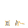 Oorknoppen 375/9K geel goud Zirkonia 2 Steen