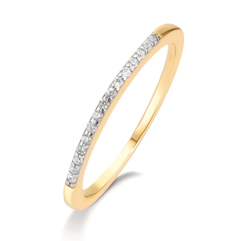 Memory ring 375/9K geel goud Zirkonia 15 Steen