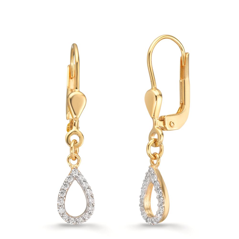 Oorbellen 375/9K geel goud Zirkonia