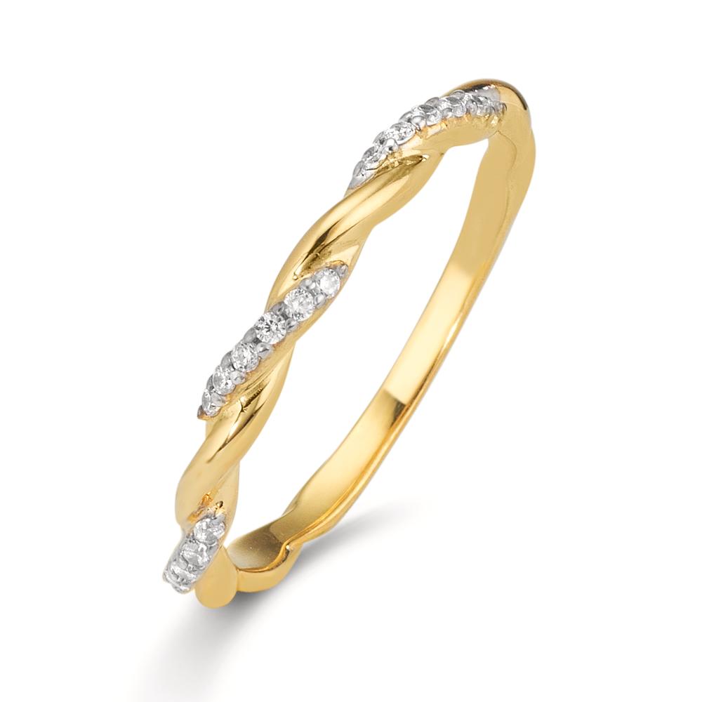 Ring 375/9K geel goud Zirkonia 18 Steen