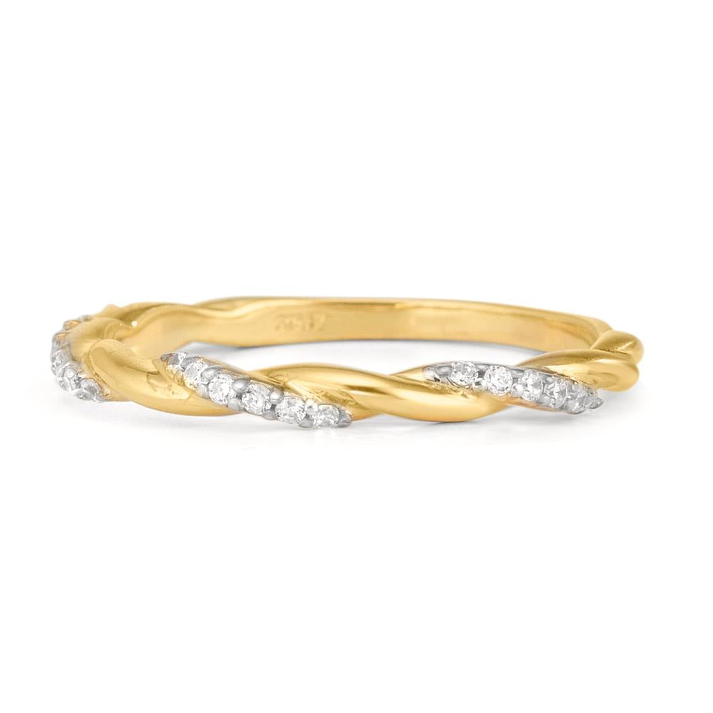 Ring 375/9K geel goud Zirkonia 18 Steen