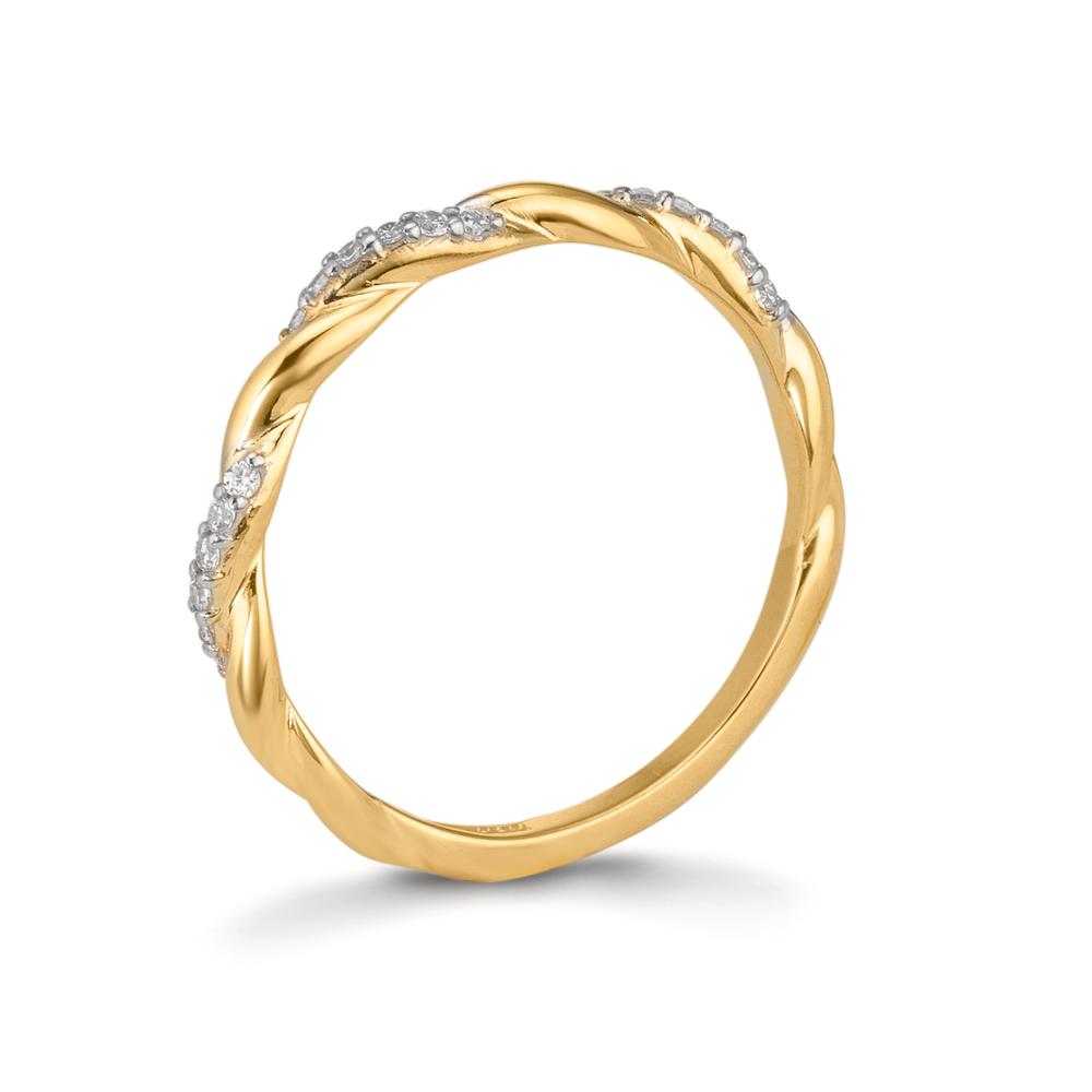 Ring 375/9K geel goud Zirkonia 18 Steen