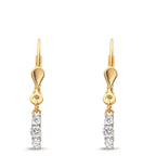 Oorbellen 375/9K geel goud Zirkonia 6 Steen