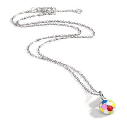 Collier met hanger Zilver Gerhodineerd Voetbal 36-38 cm