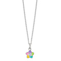 Collier met hanger Zilver Zirkonia Gerhodineerd Bloem 36-38 cm