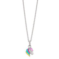 Collier met hanger Zilver Zirkonia Gerhodineerd Paard 36-38 cm