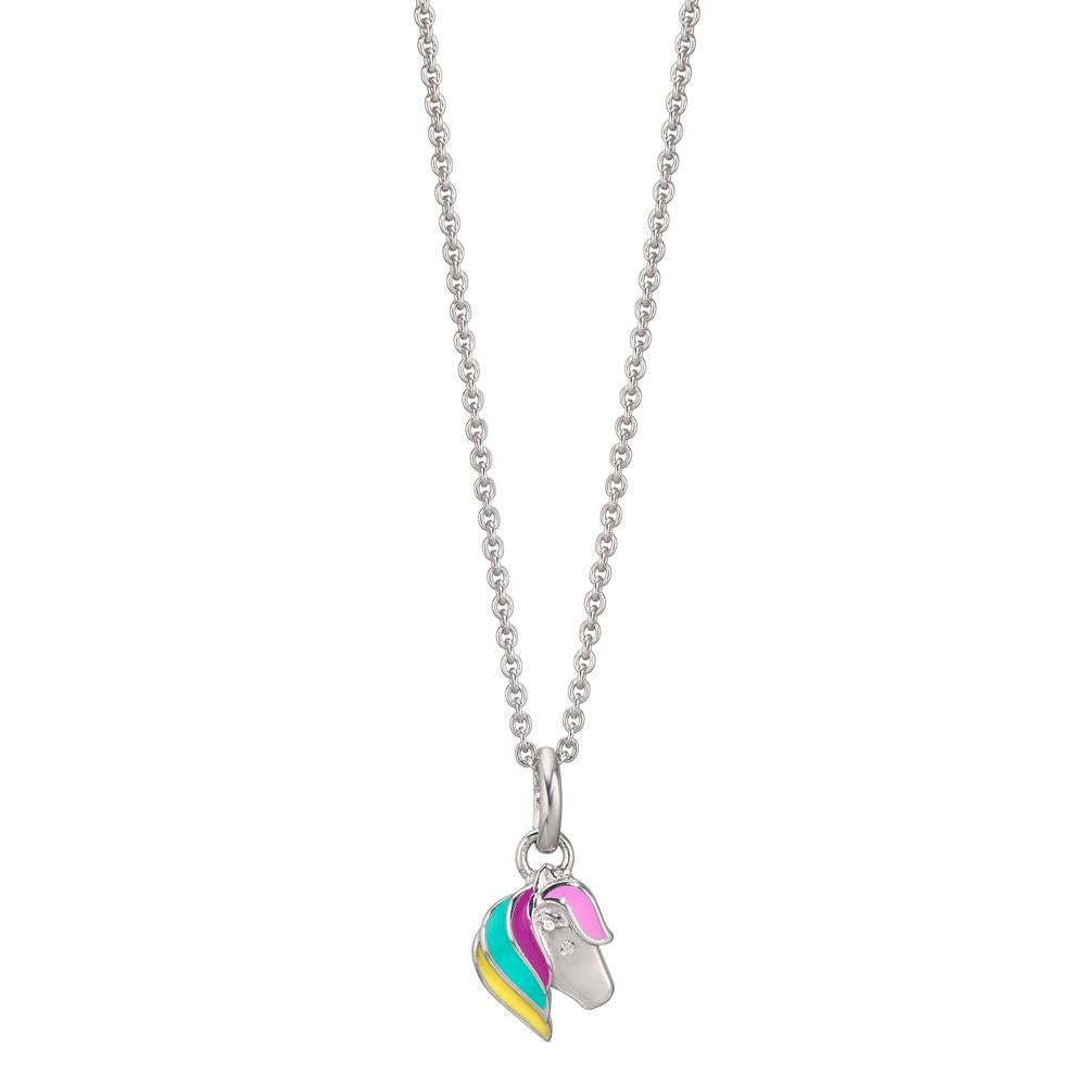 Collier met hanger Zilver Zirkonia Gerhodineerd Paard 36-38 cm