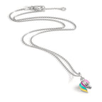 Collier met hanger Zilver Zirkonia Gerhodineerd Paard 36-38 cm