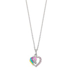 Collier met hanger Zilver Zirkonia roze Gerhodineerd Paard 36-38 cm