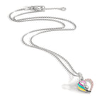 Collier met hanger Zilver Zirkonia roze Gerhodineerd Paard 36-38 cm