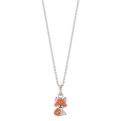 Collier met hanger Zilver Gerhodineerd Vos 36-38 cm