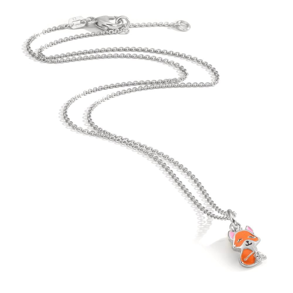 Collier met hanger Zilver Gerhodineerd Vos 36-38 cm