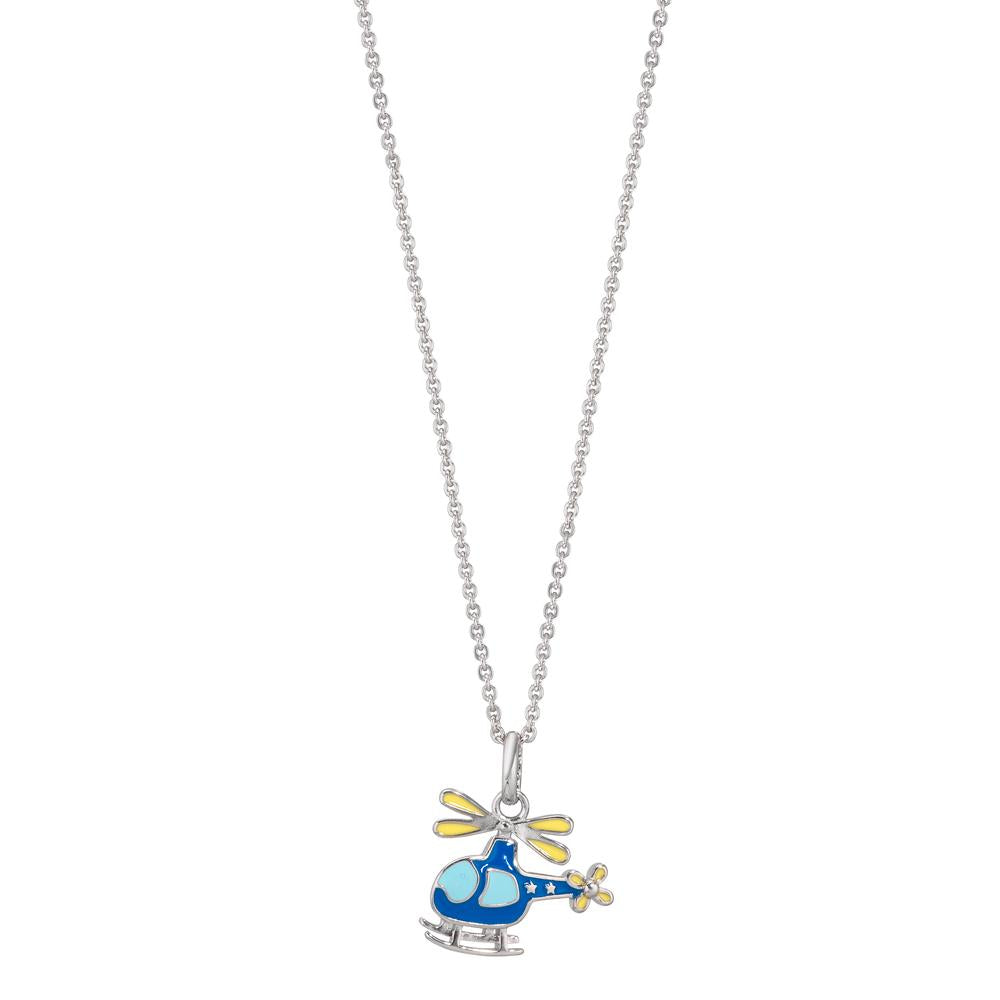 Collier met hanger Zilver Gerhodineerd Helikopter 38-40 cm