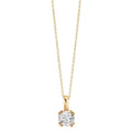 Collier met hanger 375/9K geel goud Zirkonia 40-42 cm