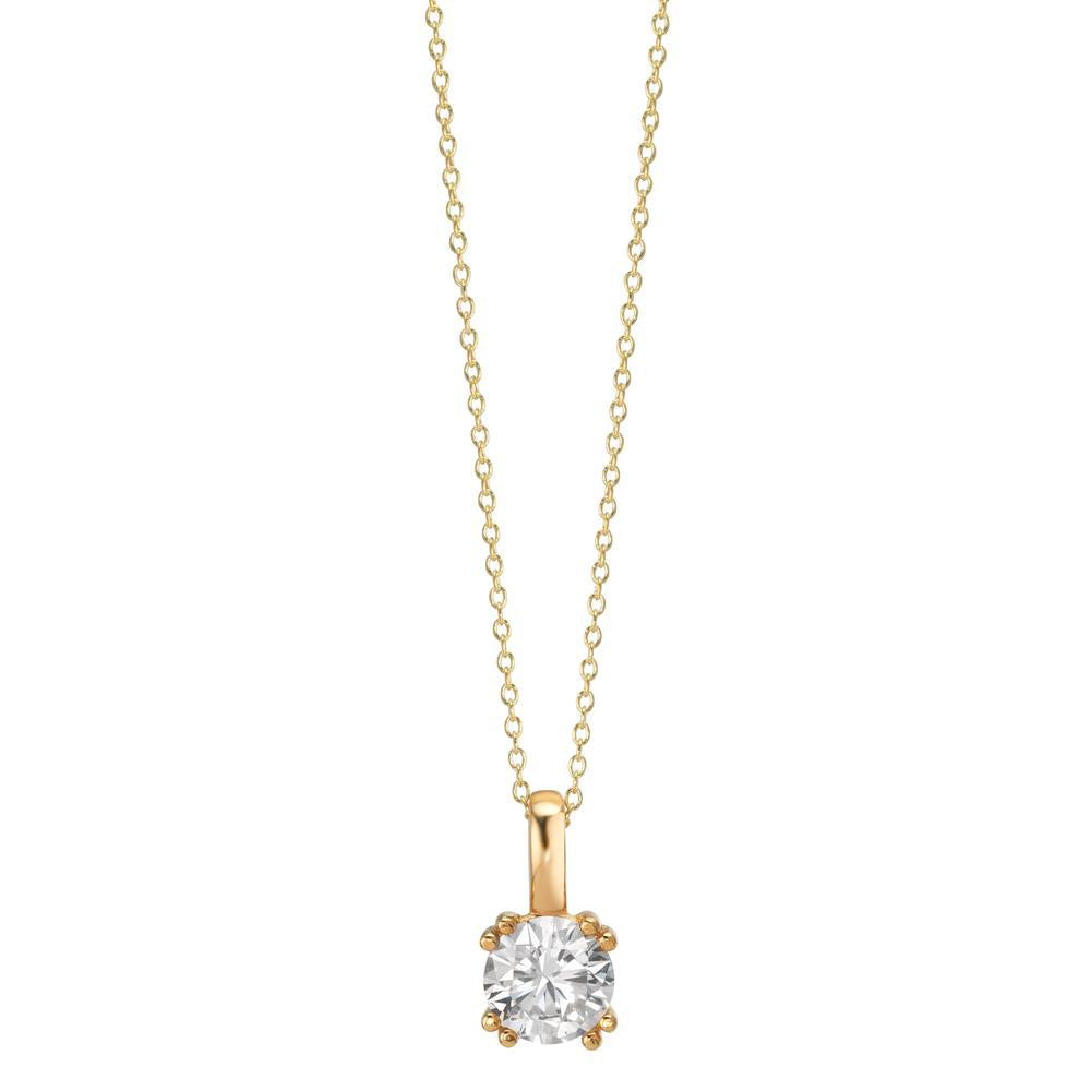 Collier met hanger 375/9K geel goud Zirkonia 40-42 cm