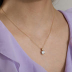 Collier met hanger 375/9K geel goud Zirkonia 40-42 cm
