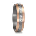 Partnerring 999 Tantaal, 585/14K roségoud Diamant 0.02 ct, w-si