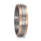 Partnerring 999 Tantaal, 585/14K roségoud Diamant 0.02 ct, w-si