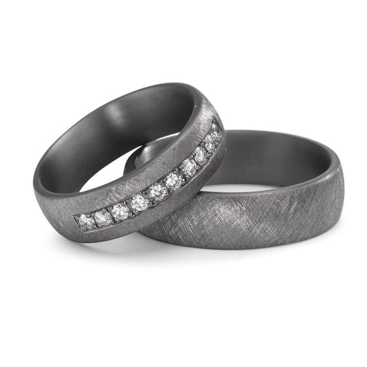 Partnerring 999 Tantaal Diamant laboratorium gegroeid 0.25 ct, 10 Steen, tw-vsi