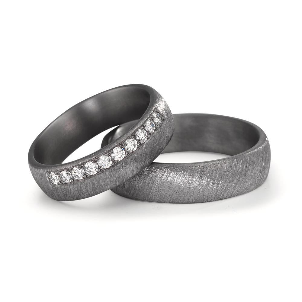 Partnerring 999 Tantaal Diamant laboratorium gegroeid 0.25 ct, 10 Steen, tw-vsi