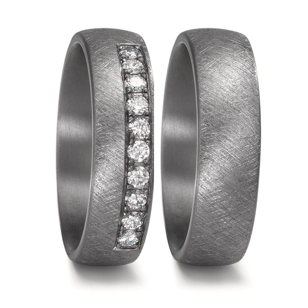Partnerring 999 Tantaal Diamant laboratorium gegroeid 0.25 ct, 10 Steen, tw-vsi