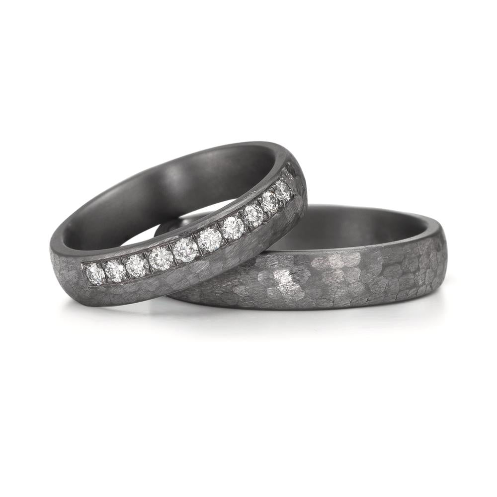 Partnerring 999 Tantaal Diamant laboratorium gegroeid 0.25 ct, 10 Steen, tw-vsi