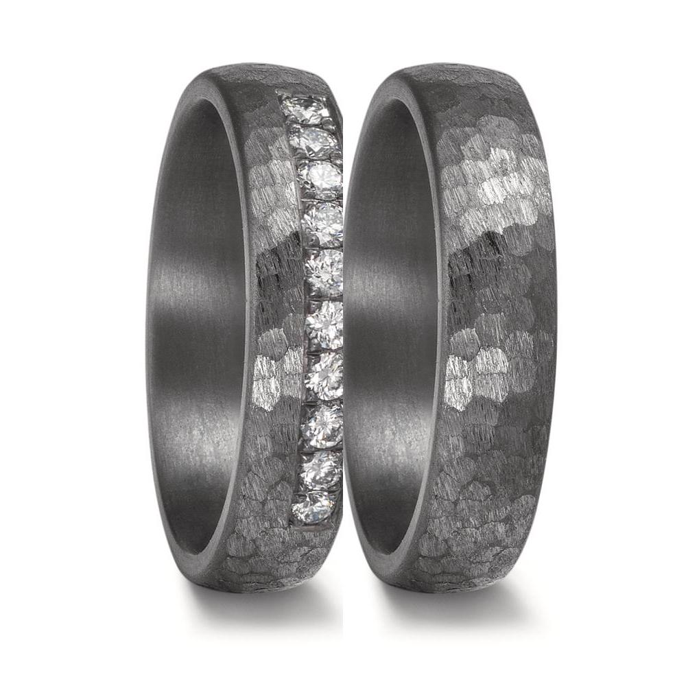 Partnerring 999 Tantaal Diamant laboratorium gegroeid 0.25 ct, 10 Steen, tw-vsi