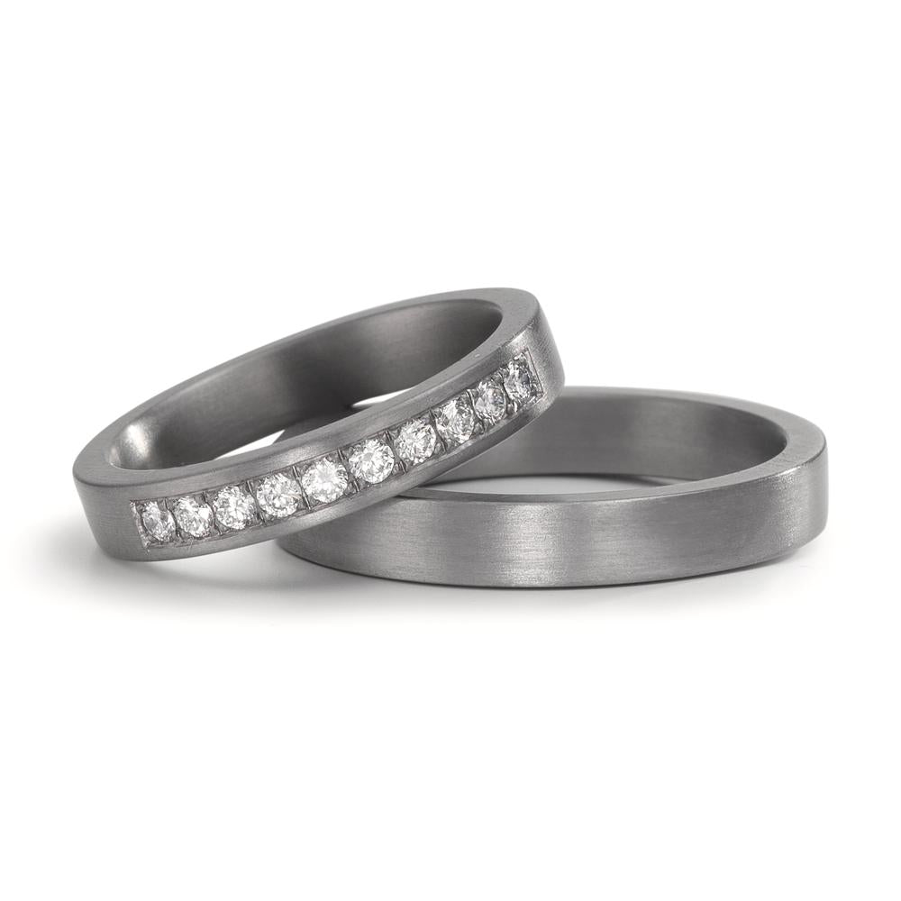 Partnerring 999 Tantaal Diamant laboratorium gegroeid 0.25 ct, 10 Steen, tw-vsi