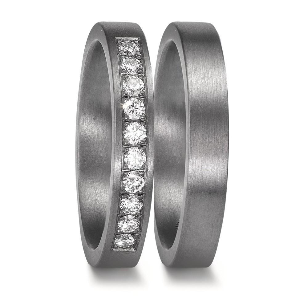 Partnerring 999 Tantaal Diamant laboratorium gegroeid 0.25 ct, 10 Steen, tw-vsi