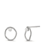 Oorknoppen Zilver zoetwater Parel wit, 2 Parels, 3 mm Ø11 mm
