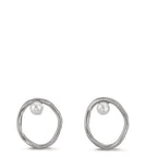 Oorknoppen Zilver zoetwater Parel wit, 2 Parels, 3 mm Ø11 mm