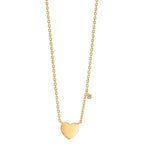 Collier Zilver Zirkonia wit Geel Verguld Hart 42-47 cm