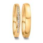Partnerring 750/18K geel goud Diamant 0.132 ct, 13 Steen, tw-vsi