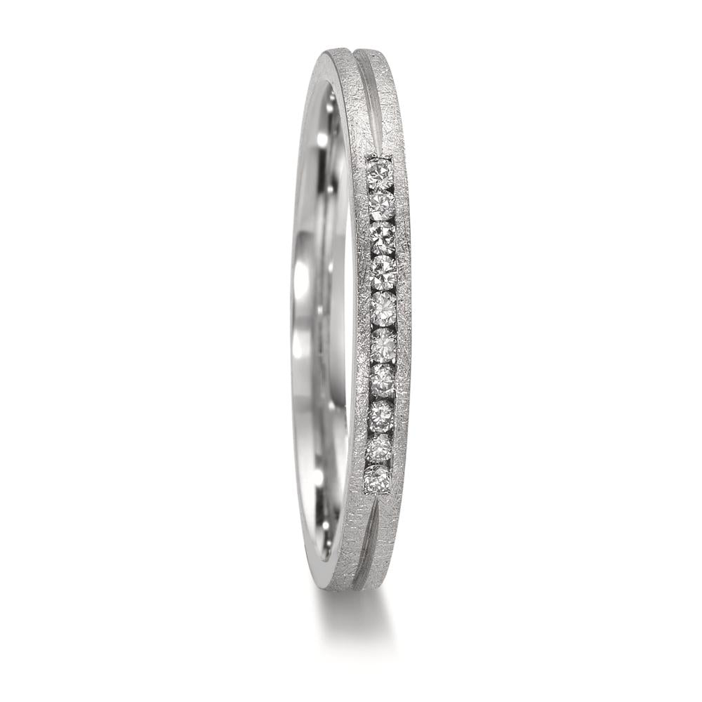 Partnerring 950 Platina Diamant 0.075 ct, 10 Steen, w-si