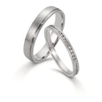 Partnerring 950 Platina Diamant 0.075 ct, 10 Steen, w-si