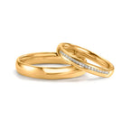 Partnerring 750/18K geel goud Diamant 0.095 ct, w-si