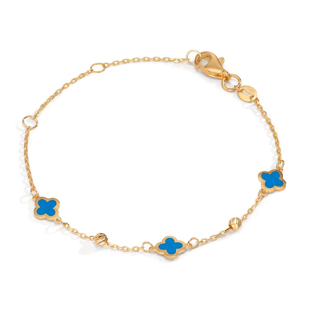 Armband 375/9K geel goud Gelakt Bloem 12-16 cm
