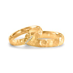 Partnerring 750/18K geel goud Diamant 0.02 ct, 4 Steen, w-si