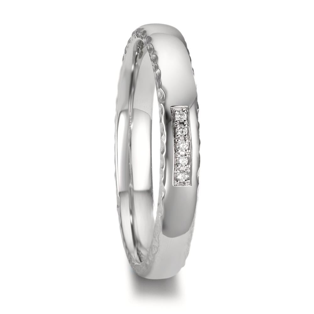 Partnerring 950 Platina Diamant 0.02 ct, 5 Steen, w-si