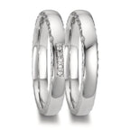Partnerring 950 Platina Diamant 0.02 ct, 5 Steen, w-si